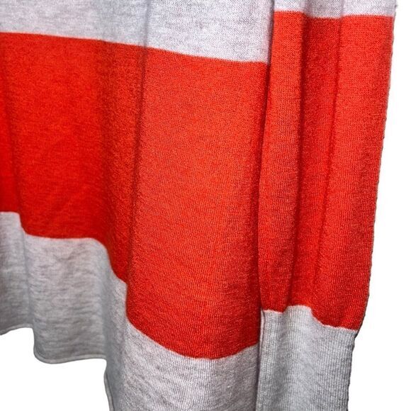 Club Monaco M/L Cashmere orange stripe Waterfall Open Cardigan knit Sweater - Picture 3 of 5